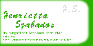 henrietta szabados business card